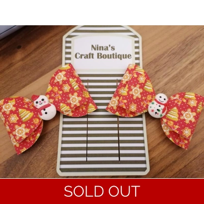 Christmas Snowman Hair Bow Set